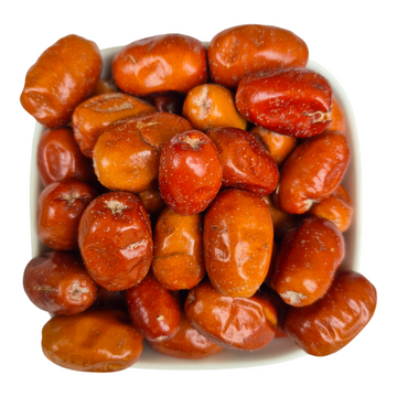 Dried Oleaster (Silverberries) from Nut Fusion, natural dried fruits with small, dark, shiny berries on a white background.