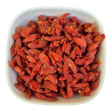 Premium dried goji berries in a resealable Nut Fusion pack