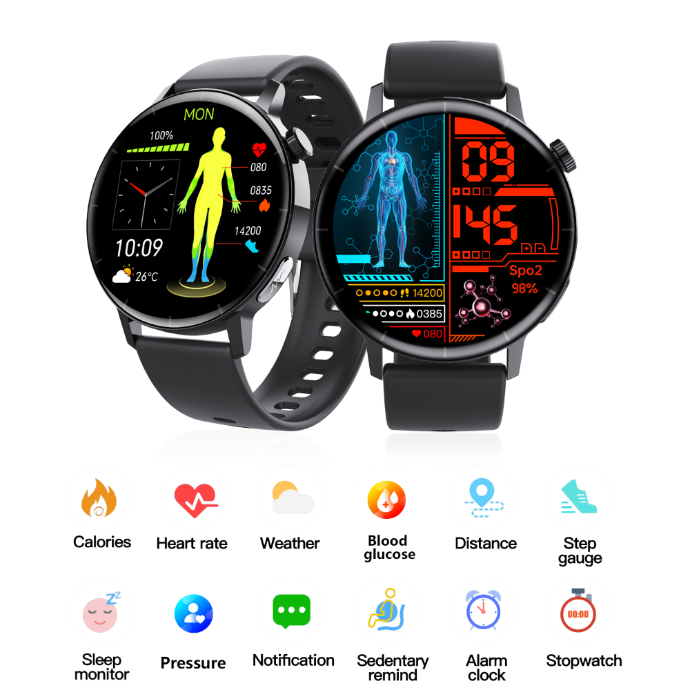 ECG Smart Watch – Blood Glucose & Health Monitor