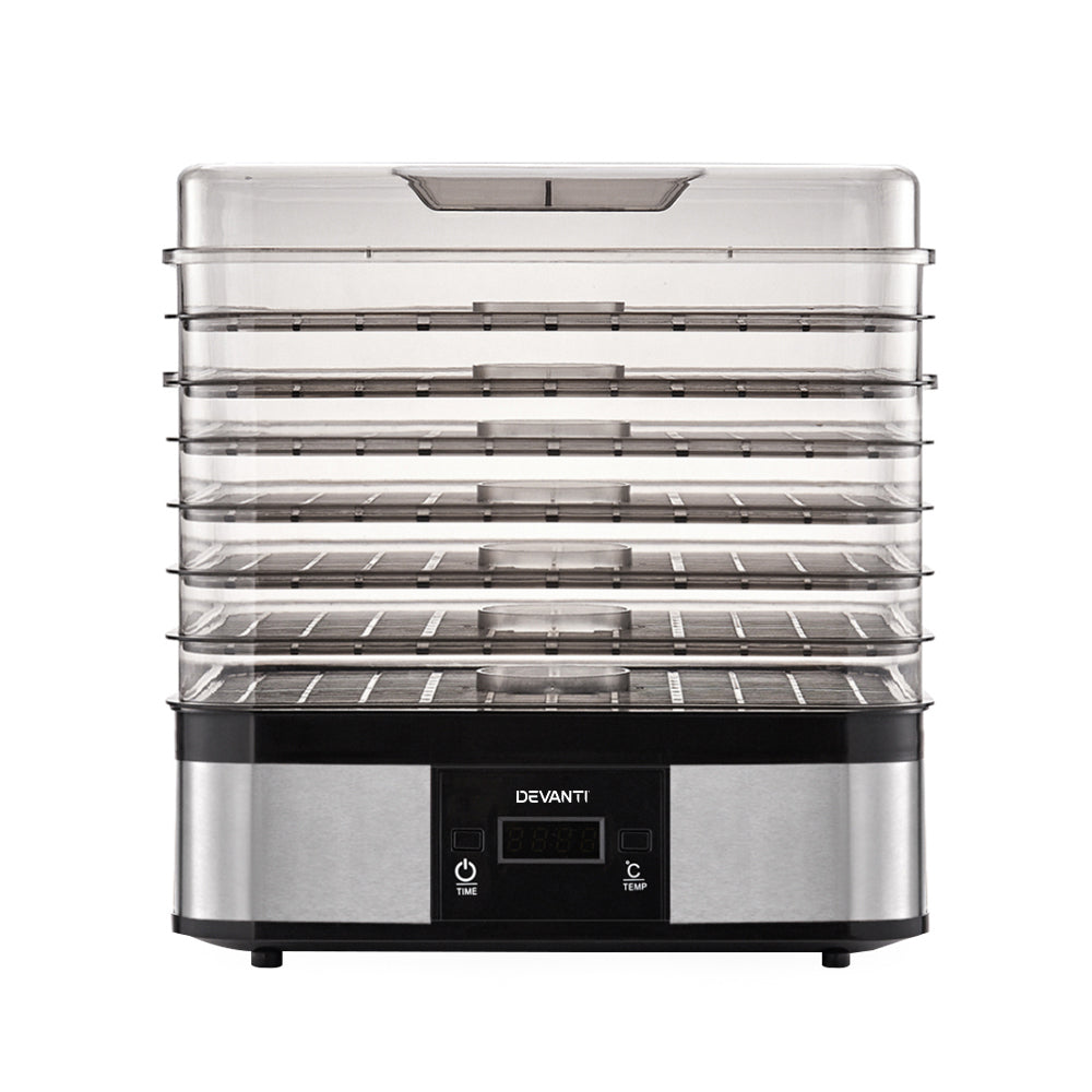 NNEDSZ Food Dehydrator with 7 Trays - Silver