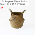 NNEOBA Seagrass Storage Basket Wicker Basket Work Rattan Hanging Planting Flower Pot Laundry Cesta Mimbre Basket Picnic Basket-4