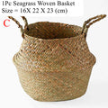 NNEOBA Seagrass Storage Basket Wicker Basket Work Rattan Hanging Planting Flower Pot Laundry Cesta Mimbre Basket Picnic Basket-5