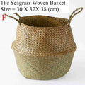 NNEOBA Seagrass Storage Basket Wicker Basket Work Rattan Hanging Planting Flower Pot Laundry Cesta Mimbre Basket Picnic Basket-3